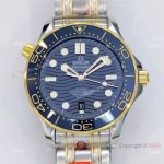 Swiss Omega Seamaster Diver 300M OR Factory 8800 Watch Two Tone Blue Ceramic Bezel